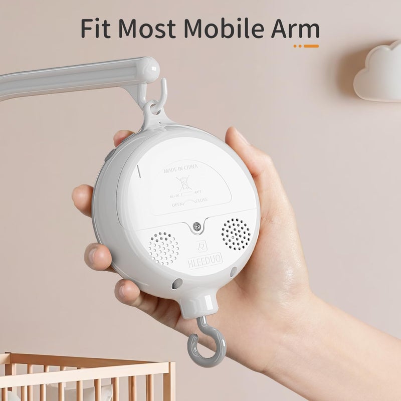 FEISIKE Baby Crib Mobile Arm with Music Box Spin Motor 23 Inch Volume Control 3 Modes(Turn & Music Turn Only  Music Only) Nursery Decor Hanger Holder for DIY Clamp Mobile 35 Lullabies 30 Min Auto-Off - Image 4